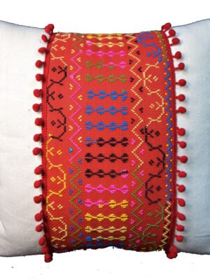 Bedouin Bliss Hand Embroidered Cotton Cushion