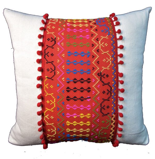 Bedouin Bliss Hand Embroidered Cotton Cushion