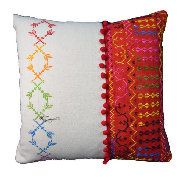 Bedouin Bliss Hand Embroidered Cotton Cushion