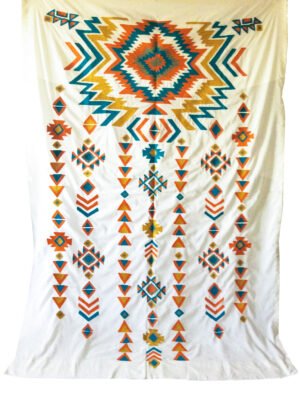 Nubian Charm Vibrantly Embroidered Curtain