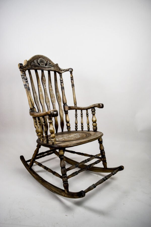 Timeless Elegance Hand Painted Vintage Rocker - Image 2