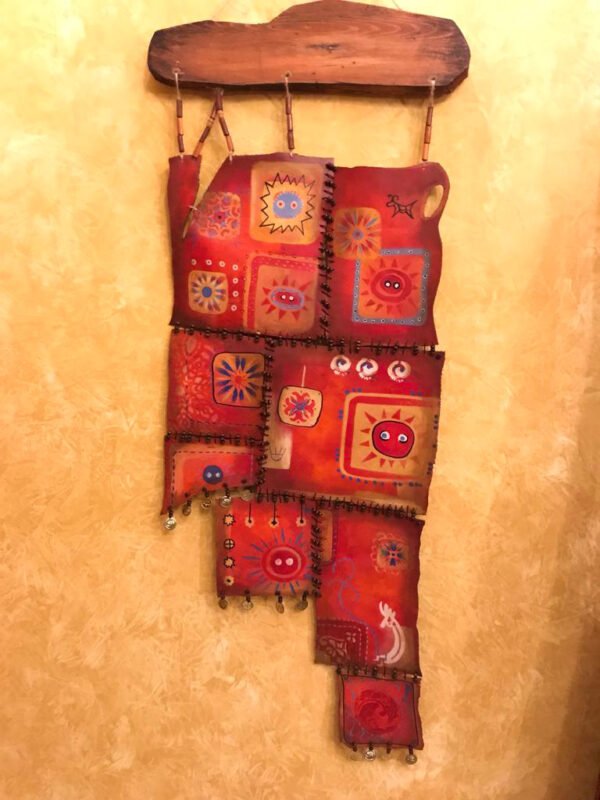 Vibrant Heritage Hand Painted Leather Artwork