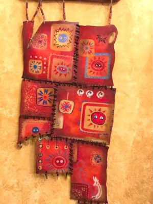 Vibrant Heritage Hand Painted Leather Artwork